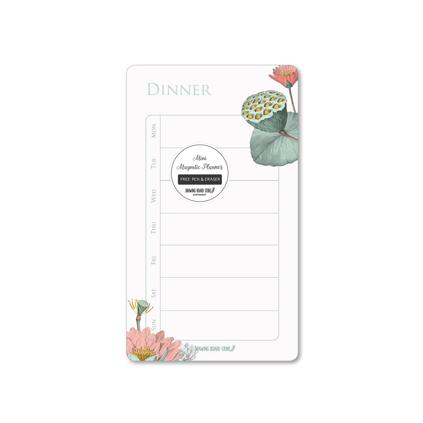 DINNER MENU PLANNER  Vintage Lotus